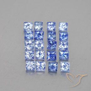 Pedras preciosas de safira azul natural de 2,11 ct, quadrado, opaco