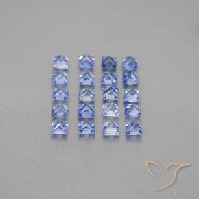 Pedras preciosas de safira azul natural de 2,11 ct, quadrado, opaco
