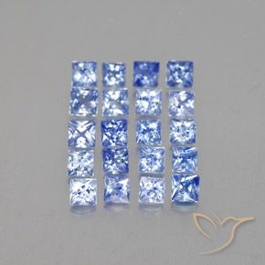 Pedras preciosas de safira azul natural de 1,85 ct, quadrado, VVS-VS