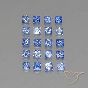 Pedras preciosas de safira azul natural de 1,90 ct, quadrado, VVS-VS