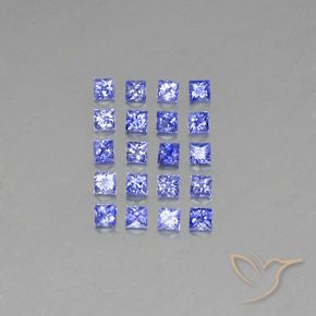 Pedras preciosas de safira azul natural de 2,14 ct, quadrado, VVS-VS
