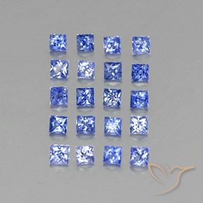 Pedras preciosas de safira azul natural de 2,10 ct, quadrado, VVS-VS