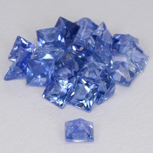 Pedras preciosas de safira azul natural de 2,36 ct, quadrado, VVS-VS