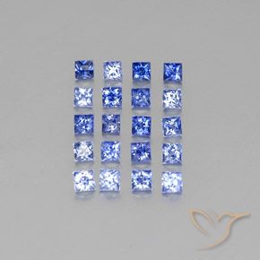 Pedras preciosas de safira azul natural de 1,58 ct, quadrado, VVS-VS
