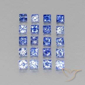 Pedras preciosas de safira azul natural de 1,58 ct, quadrado, VVS-VS