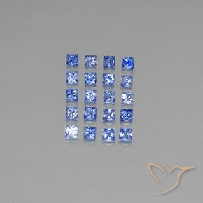 Pedras preciosas de safira azul natural de 1,53 ct, quadrado, VVS-VS