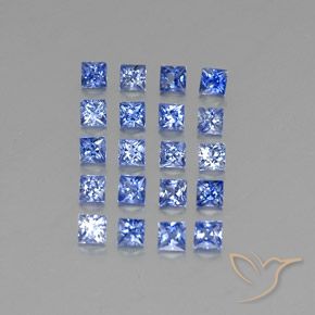 Pedras preciosas de safira azul natural de 1,53 ct, quadrado, VVS-VS