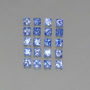 Pedras preciosas de safira azul natural de  ct, quadrado, VVS-VS