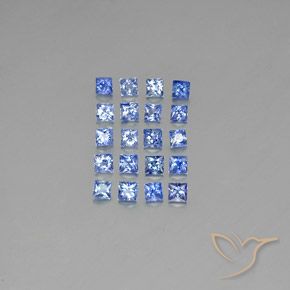 Pedras preciosas de safira azul natural de 1,31 ct, quadrado, VVS-VS