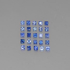 Pedras preciosas de safira azul natural de  ct, quadrado, VVS-VS