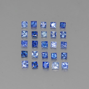 Pedras preciosas de safira azul natural de  ct, quadrado, VVS-VS