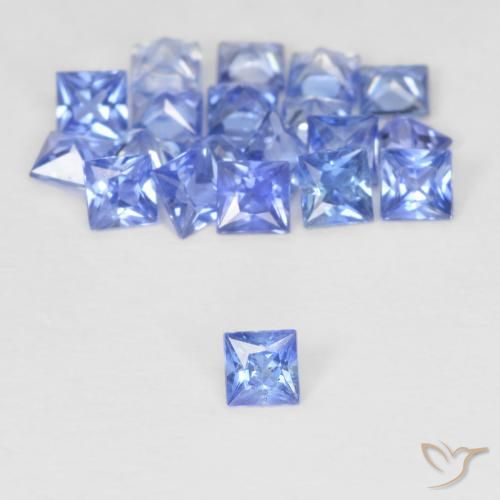 Pedras preciosas de safira azul natural de 1,62 ct, quadrado, VVS-VS