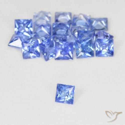 Pedras preciosas de safira azul natural de 1,62 ct, quadrado, VVS-VS