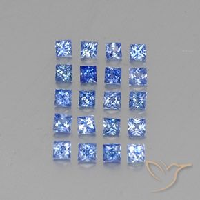 Pedras preciosas de safira azul natural de 2,57 ct, quadrado, VVS-VS