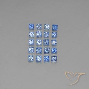 Pedras preciosas de safira azul natural de 3,15 ct, quadrado, VVS-VS