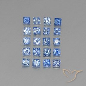 Pedras preciosas de safira azul natural de 3,15 ct, quadrado, VVS-VS