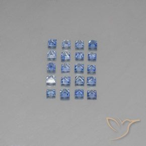 Pedras preciosas de safira azul natural de 3,15 ct, quadrado, VVS-VS