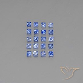 Pedras preciosas de safira azul natural de 1,65 ct, quadrado, VVS-VS