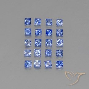 Pedras preciosas de safira azul natural de 1,65 ct, quadrado, VVS-VS