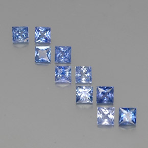 Pedras preciosas de safira azul natural de  ct, quadrado, VVS-VS