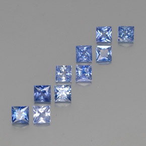 Pedras preciosas de safira azul natural de  ct, quadrado, VVS-VS