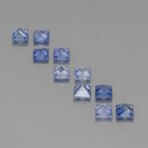Pedras preciosas de safira azul natural de  ct, quadrado, VVS-VS