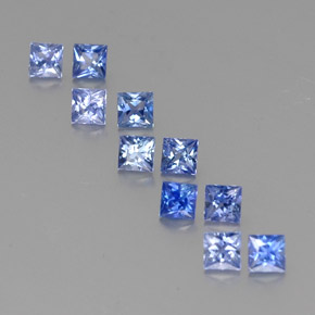 Pedras preciosas de safira azul natural de 2,24 ct, quadrado, VVS-VS
