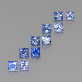 Pedras preciosas de safira azul natural de 2,24 ct, quadrado, VVS-VS