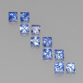 Pedras preciosas de safira azul natural de  ct, quadrado, VVS-VS