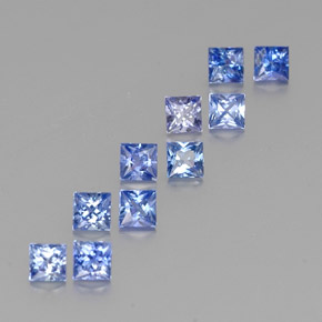 Pedras preciosas de safira azul natural de  ct, quadrado, VVS-VS
