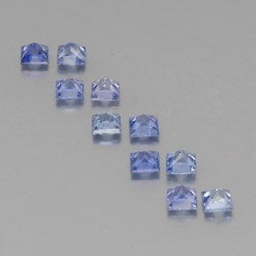 Pedras preciosas de safira azul natural de  ct, quadrado, VVS-VS