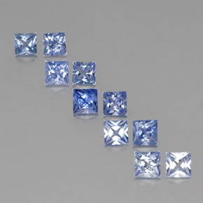 Pedras preciosas de safira azul natural de  ct, quadrado, VVS-VS
