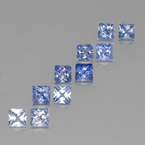 Pedras preciosas de safira azul natural de  ct, quadrado, VVS-VS
