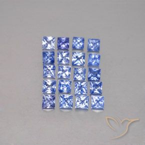 Pedras preciosas de safira azul natural de 2,14 ct, quadrado, VVS-VS