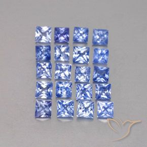 Pedras preciosas de safira azul natural de 2,14 ct, quadrado, VVS-VS