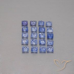 Pedras preciosas de safira azul natural de 2,14 ct, quadrado, VVS-VS