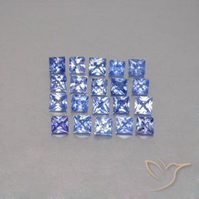 Pedras preciosas de safira azul natural de 2,13 ct, quadrado, VVS-VS