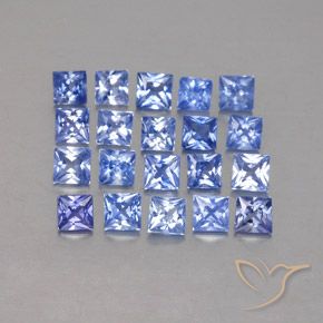 Pedras preciosas de safira azul natural de 2,13 ct, quadrado, VVS-VS