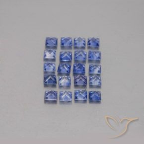 Pedras preciosas de safira azul natural de 2,26 ct, quadrado, VVS-VS