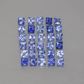 Pedras preciosas de safira azul natural de  ct, quadrado, VVS-VS