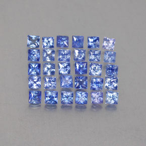 Pedras preciosas de safira azul natural de  ct, quadrado, VVS-VS