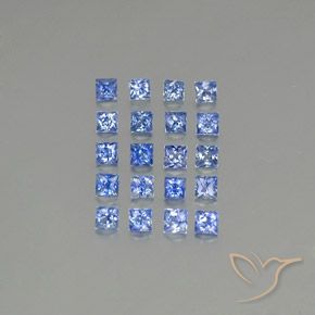 Pedras preciosas de safira azul natural de 1,97 ct, quadrado, VVS-VS