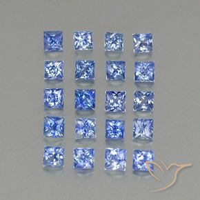 Pedras preciosas de safira azul natural de 1,97 ct, quadrado, VVS-VS