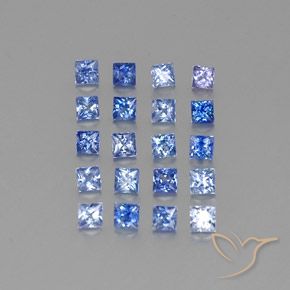 Pedras preciosas de safira azul natural de 1,81 ct, quadrado, VVS-VS
