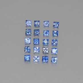 Pedras preciosas de safira azul natural de 1,51 ct, quadrado, VVS-VS
