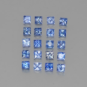 Pedras preciosas de safira azul natural de 1,51 ct, quadrado, VVS-VS