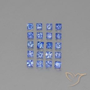 Pedras preciosas de safira azul natural de 2,05 ct, quadrado, VVS-VS