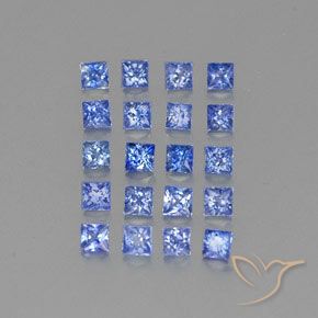 Pedras preciosas de safira azul natural de 2,05 ct, quadrado, VVS-VS