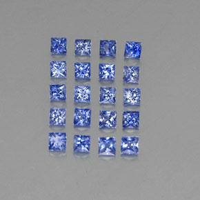 Pedras preciosas de safira azul natural de  ct, quadrado, VVS-VS