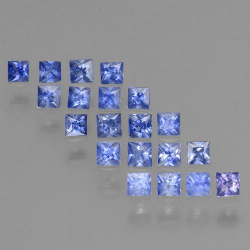 Pedras preciosas de safira azul natural de 1,21 ct, quadrado, VVS-VS